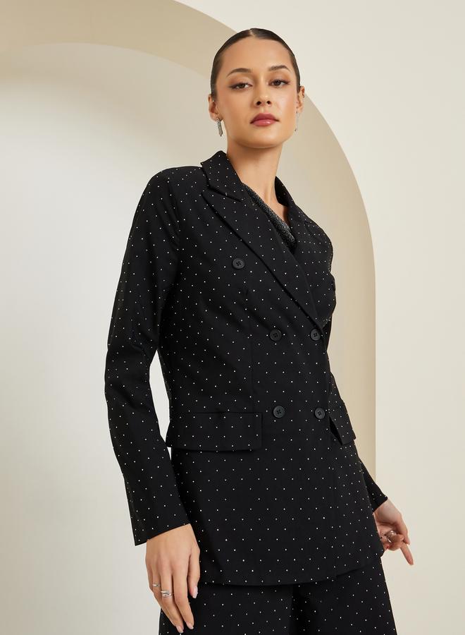 ستايلي بليزر مزين بقصة عادية - Image 3